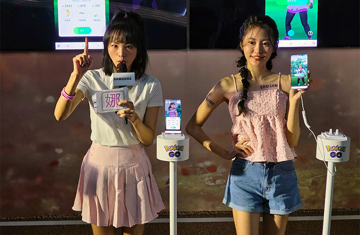 現場也有對戰區，可以讓大家直接使用 Galaxy S25 進行寶可夢對戰