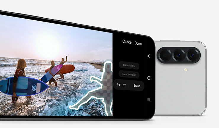 升級版「物件橡皮擦」透過AI精準判別欲擦除的物件一鍵消除，不再擔心路人攪局壞了旅遊回憶。