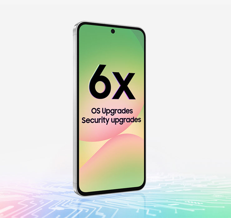 Galaxy A56、A36、A26 5G提供6年安全性更新、6代作業系統更新，使行動資安與使用體驗不斷與時俱進，成為用戶身邊長久的智慧夥伴。