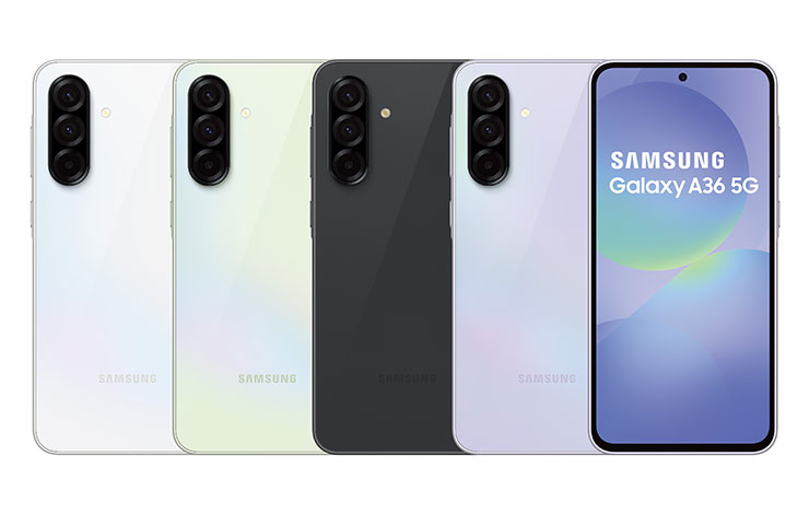 Galaxy A36 5G推出秘境黑、夜光紫、滑雪白、極光綠4款顏色。