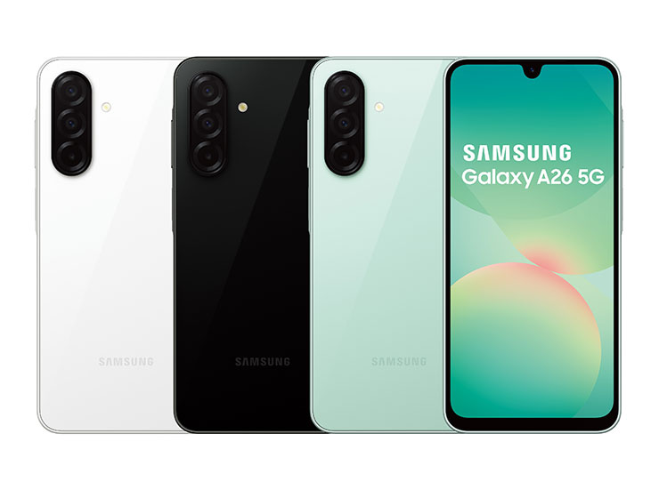 Galaxy A26 5G推出深潛黑、浪花白、度假綠3款顏色。