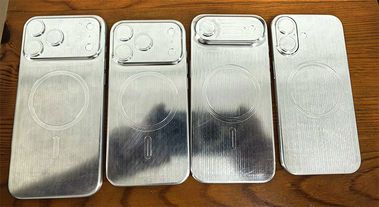 iPhone 17 系列外型曝光!多年不變的設計不一樣了! - 阿祥的網路筆記本 疑似 iPhone 17 系列金屬模具的背面,可以看到相機模組設計與現有系列不同