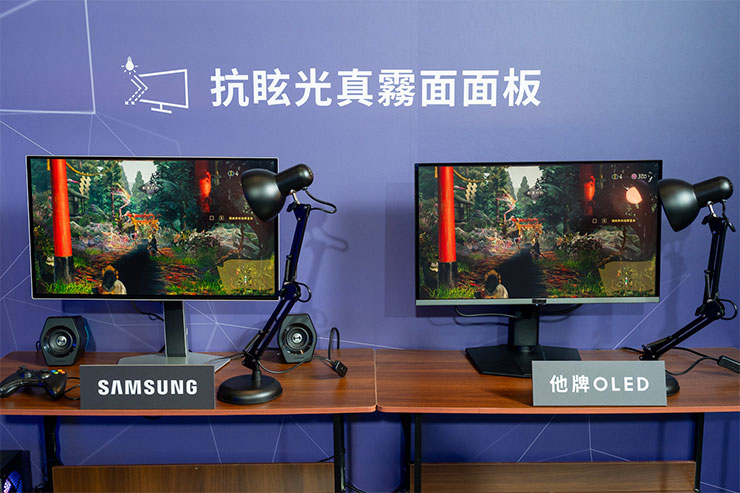 三星 Odyssey OLED 系列採用獨創抗眩光技術，以低反射塗層防止外部光源干擾，維持色彩鮮豔度。