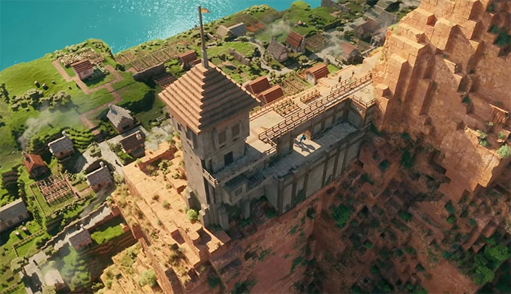 《MINECRAFT 麥塊電影》有將麥塊中像素方塊的風格營造出來，卻也保留了現實世界的質感