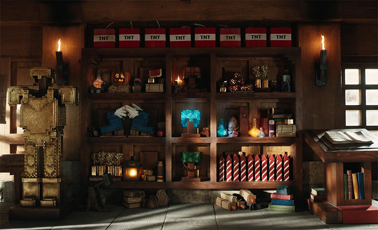 史蒂夫的收藏庫，裡面有不少神兵利器都是玩家所熟悉的