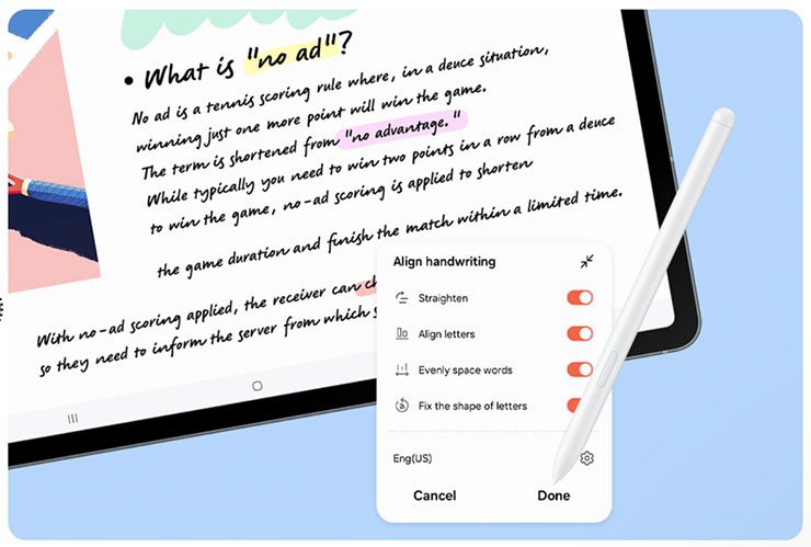 三星推出 Galaxy Tab S10 FE 系列,導入 AI 應用,工作娛樂都升級! - 阿祥的網路筆記本 「筆記智慧助理」能輕鬆使用 S Pen 紀錄並自動校正手寫文字