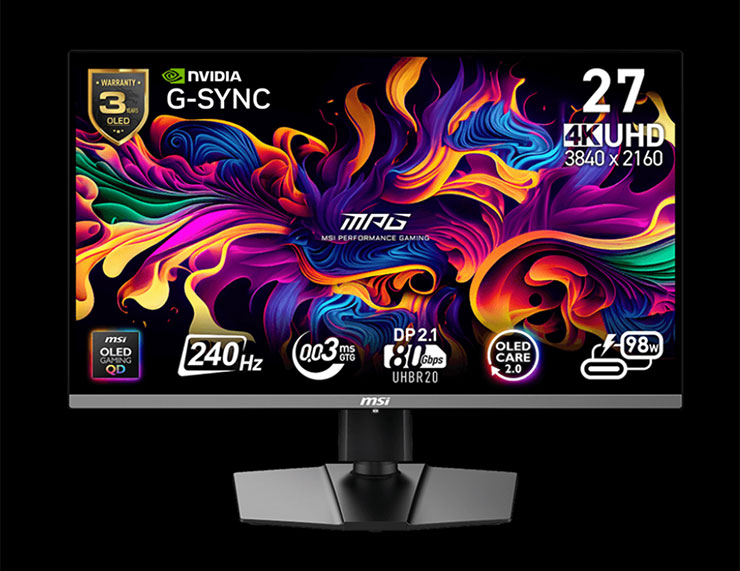 MPG 272URX QD-OLED 正面