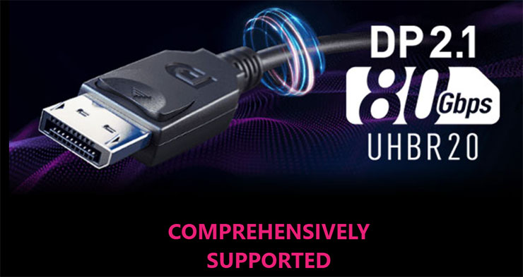 MPG 272URX QD-OLED 配備最新 DisplayPort 2.1a（UHBR20）