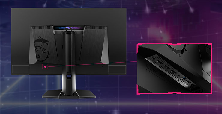 MPG 272URX QD-OLED 可支援連結 DP 與 USB 埠來升級韌體，確保設備效能最佳化