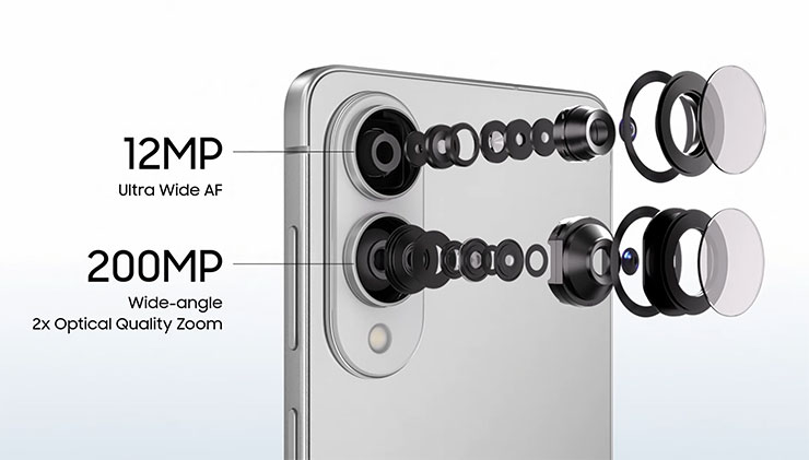  Galaxy S25 Edge 採用 2 億畫素主鏡搭配 1200 萬畫素超廣角鏡頭的配置
