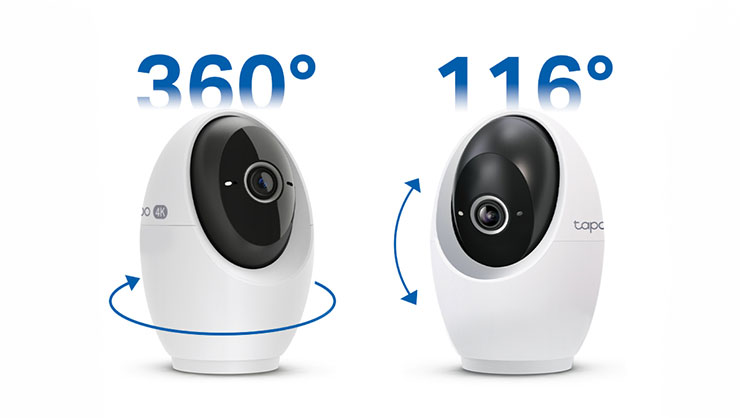 Tapo C260 支援 360 度水平旋轉與 116 度垂直俯仰，無死角的全方位守護家中每一個角落