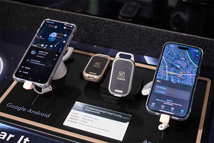 T-CREATE EXPERT P34F Find My 外接式固態硬碟。