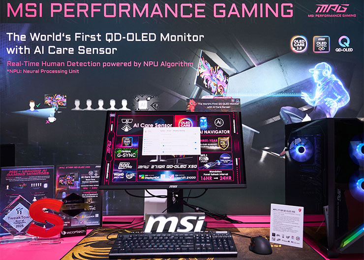 COMPUTEX 2025:微星全線新品全公開!6 大亮點一次看! - 阿祥的網路筆記本 首款採用 AI Care Sensor 的新品 MPG 271QR QD-OLED。