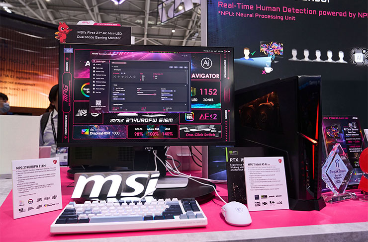 COMPUTEX 2025:微星全線新品全公開!6 大亮點一次看! - 阿祥的網路筆記本 微星首款採用 mini LED 顯示技術的電競顯示器 MPG 274URDFW E16M。