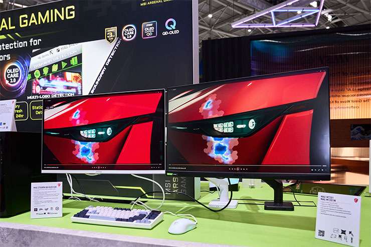 COMPUTEX 2025:微星全線新品全公開!6 大亮點一次看! - 阿祥的網路筆記本 MAG 272QP QD-OLED X28(圖左)與一般 IPS 顯示器在色彩與對比度的比較之下不難看出落差。