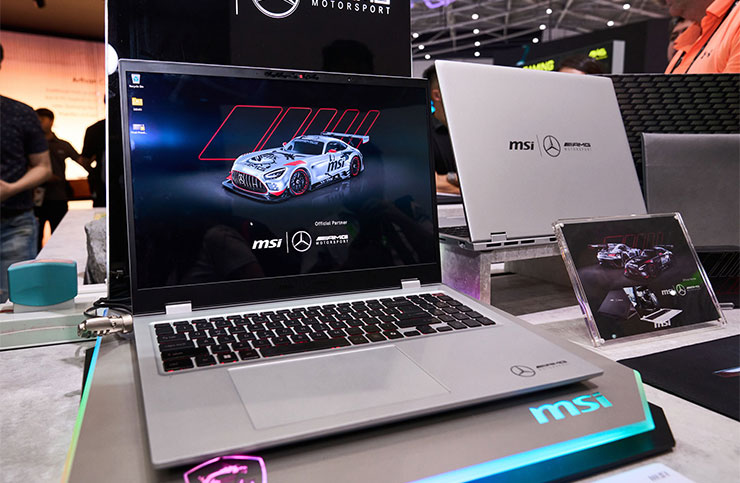 COMPUTEX 2025:微星全線新品全公開!6 大亮點一次看! - 阿祥的網路筆記本 微星與 Mercedes-AMG 聯名合作的全新 Stealth A16 AI+ 與 Prestige 16 AI+。