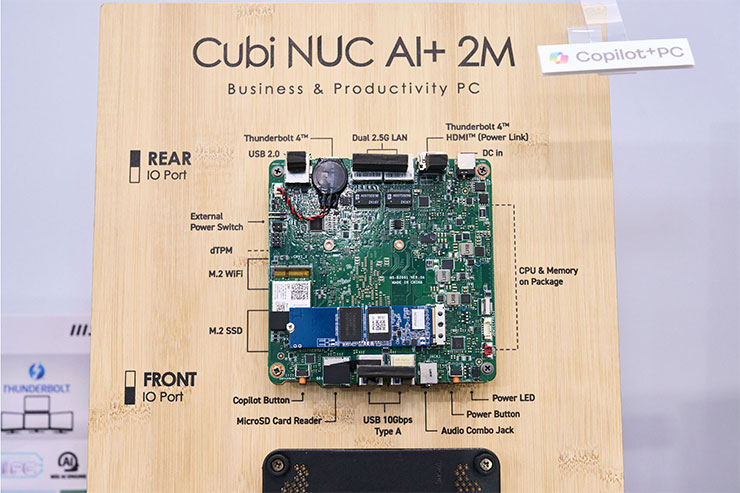 COMPUTEX 2025:微星全線新品全公開!6 大亮點一次看! - 阿祥的網路筆記本 現場也有 Cubi NUC AI+ 的拆解內部主板,可以看到其中整合度極高的元件。