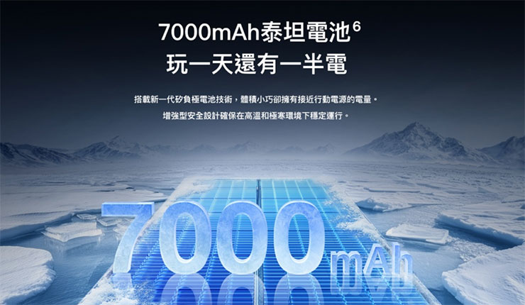 realme GT 7 擁有超大的 7,000 mAh 超大電量