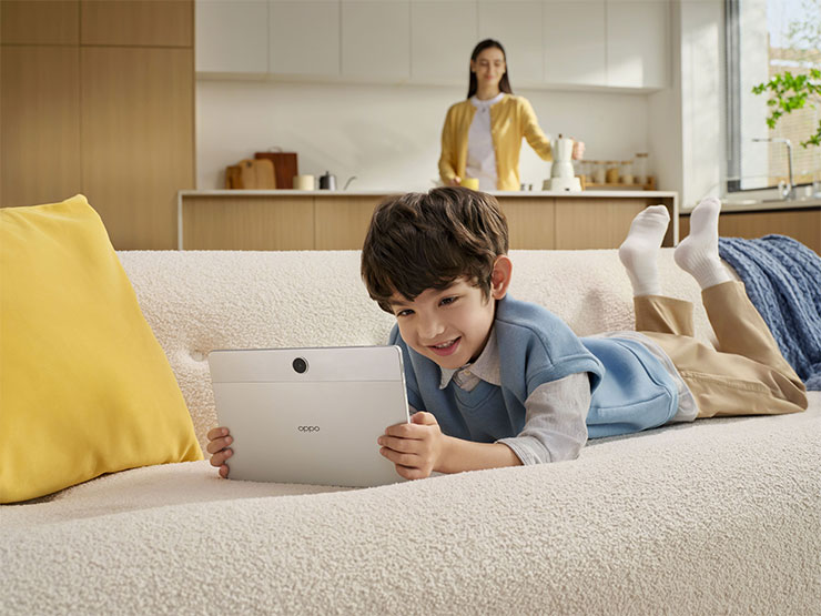 OPPO Pad SE加入兒童模式，可指定應用程式範圍、使用時長、密碼權限，塑造安全的上網環境；並智慧調整螢幕亮度，保護孩童視力。