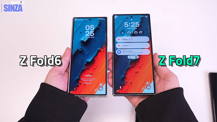 三星 Galaxy Z Fold7 模型機曝光了!對比 Z Fold6 真的薄! - 阿祥的網路筆記本 Galaxy Z Fold6 與 Z Fold7 封面螢幕尺寸比較