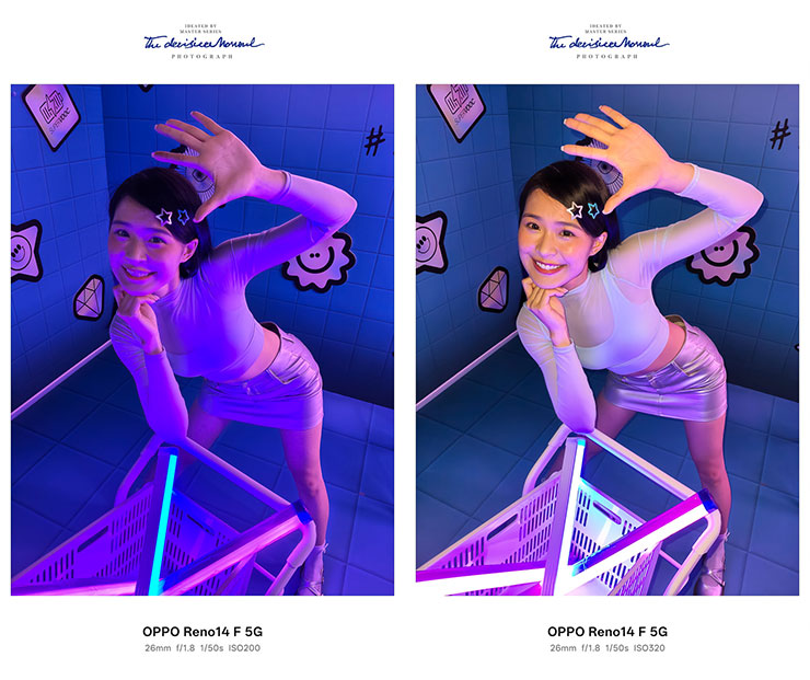 OPPO Reno 14 系列正式推出,三款新機瞄準影像創作需求,OPPO AI 為創作注入靈感 - 阿祥的網路筆記本 AI 閃光影像(B_A照),硬體上升級3顆閃光燈,加上獨家CCD風格調教,一鍵拍出復古時尚感。