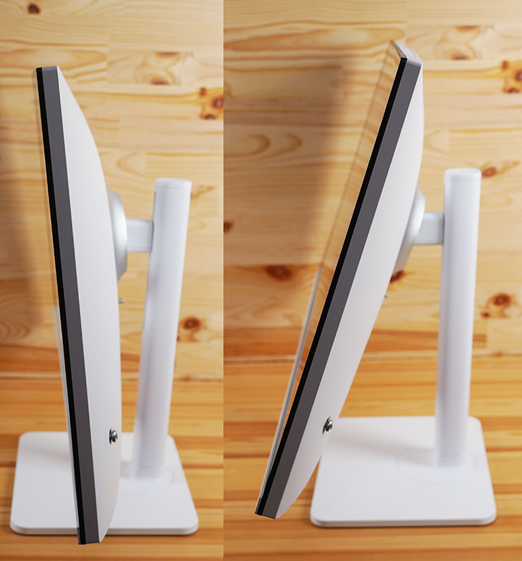 MSI Modern MD272UPSW 開箱實測:一台抵兩台~27 吋 4K 高畫質,內建 Google TV 輕鬆享受串流影音娛樂! - 阿祥的網路筆記本 顯示器也可進行前後傾角的調整。