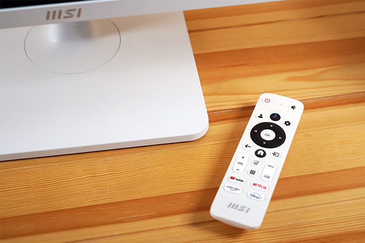 MSI Modern MD272UPSW 開箱實測:一台抵兩台~27 吋 4K 高畫質,內建 Google TV 輕鬆享受串流影音娛樂! - 阿祥的網路筆記本 不得不說 MSI Modern MD272UPSW 搭配的遙控器真的非常好用!除了本身極為小巧,獨立的功能鍵也符合實際使用時的便捷啟動需求,許多功能就不用再到重重選單內尋找囉!