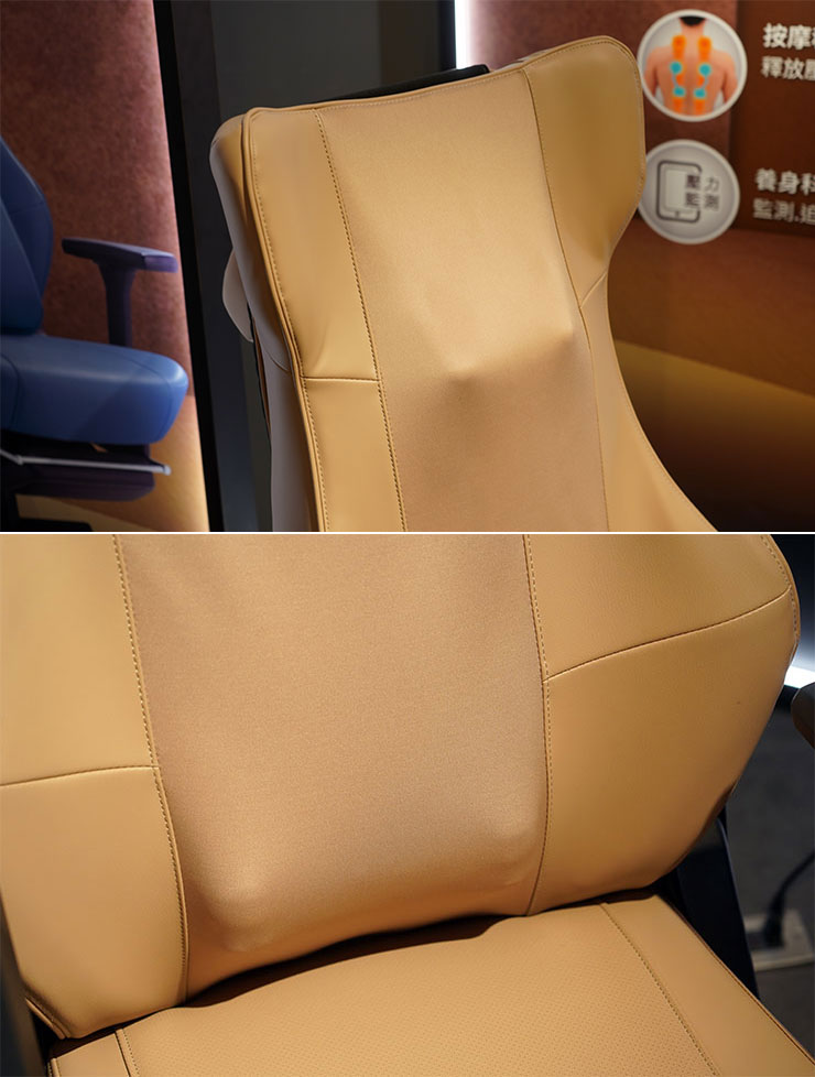 天王工學椅的按摩滾輪的深度更為升級；此外，按摩滾輪的涵蓋範圍相當大，最低可以到達腰部下方與臀部的交界處。