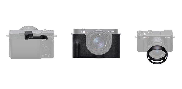 Sony 全新極輕巧全片幅定焦隨身旗艦機 RX1R III,掌上尺寸輕巧隨行! - 阿祥的網路筆記本 搭配專為 RX1R III 所設計的專屬配件,提供進階使用體驗。(需另行選購,左起為TG-2 專用拇指握把、LCS-RXL 專屬相機套、LHP-1 金屬遮光罩)