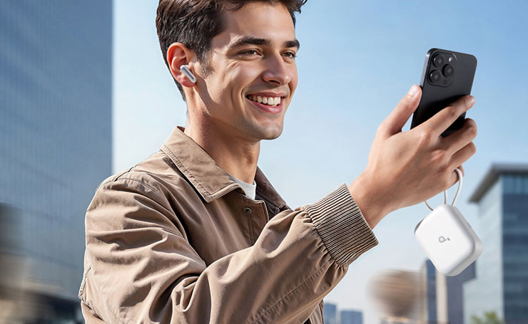 P41i 輕巧好攜帶，自帶充電線可成為腕帶