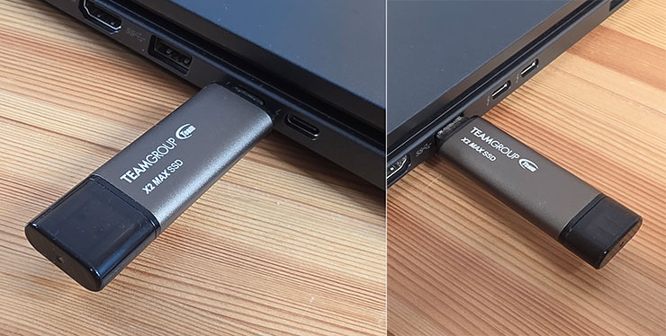 TEAMGROUP X2 MAX 不僅體積小巧且擁有超大容量，同時擁有雙介面也讓實際使用更為便利。
