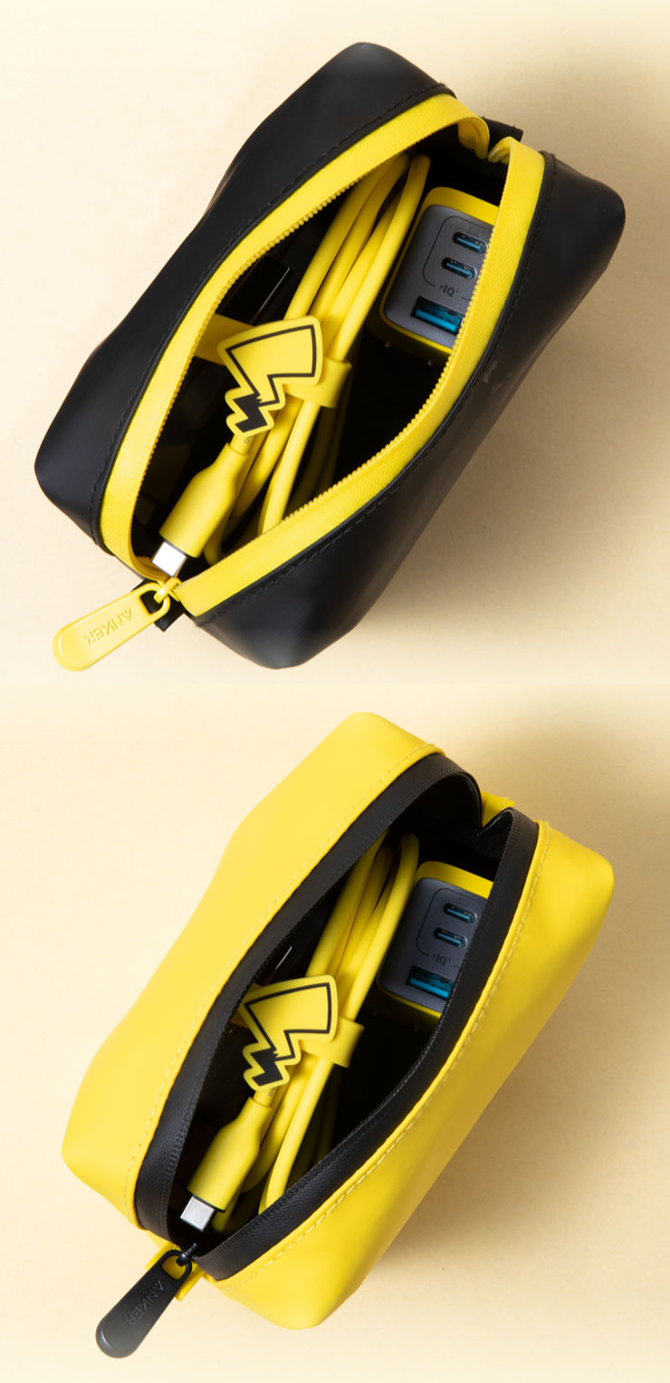 ANKERx寶可夢台日限定聯名!三合一磁吸無線充電座、充電線與造型收納包 10/1 預購開跑! - 阿祥的網路筆記本 皮卡丘造型收納包黃色