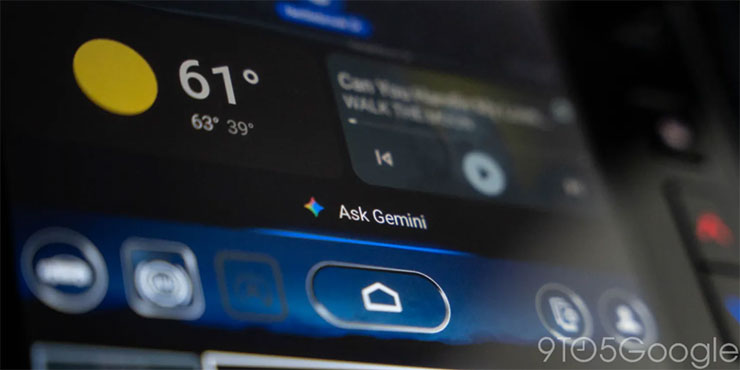 Gemini 更新本的 Android Auto 介面