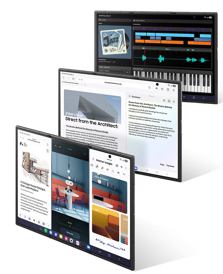Galaxy Z Trifold 的大螢幕可以完全發揮多工處理的高效能