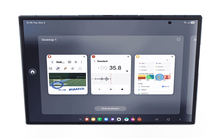 Galaxy Z Trifold 內建的 Samsung DeX 可直接啟動