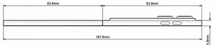 疑似流出的 iPhone Fold 設計 CAD 圖 - 摺疊時側面圖