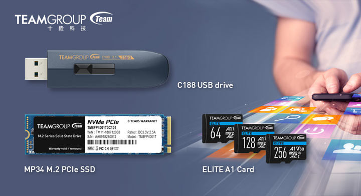[PC] 十銓科技推出 Flash 新品：MP34 M.2 NVME 1.3 SSD、4K 專用 Elite A1 記憶卡 與 C188 USB 3.1 高速隨身碟，滿足消費者所有儲存需求！ - 阿祥的網路筆記本
