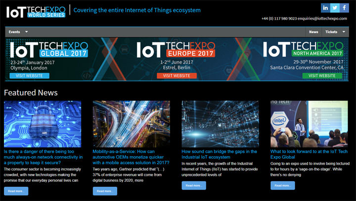[Event] 物聯網技術年度盛事：IoT Tech Expo即將於1/23至1/24於英國倫敦展開！ - 阿祥的網路筆記本